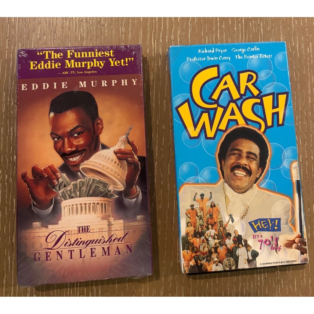 Eddie Murphy The Distinguished‎ Gentleman & Car Wash VHS Movie Lot Black Comedy